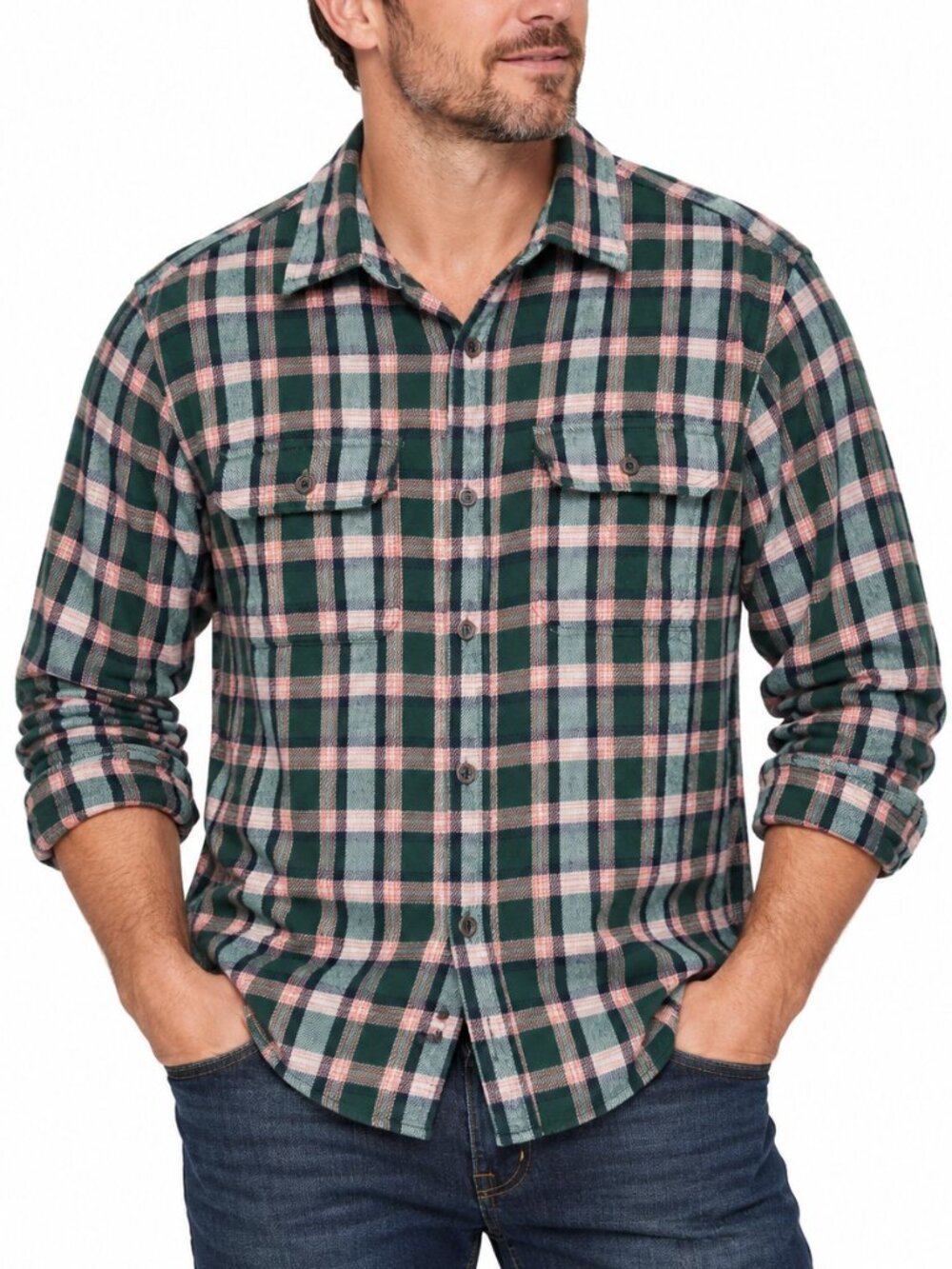 GAP x PENDLETON Plaid Flannel Shirt Green Large Button Down Mid-Weight Casual